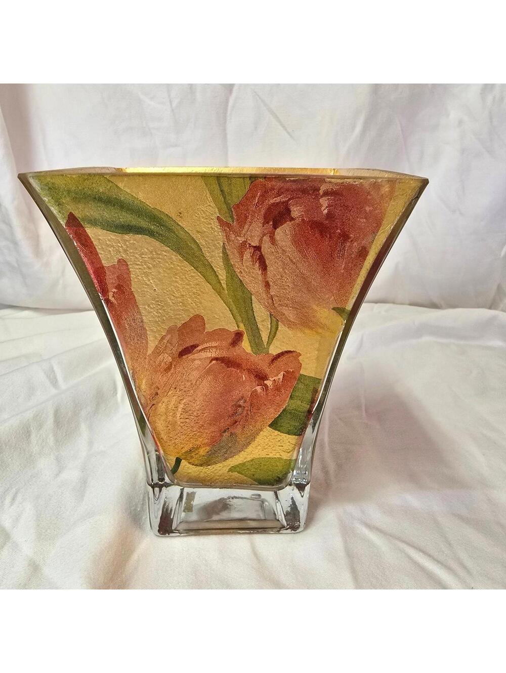 Clear Glass Square Cube Flower Vase
